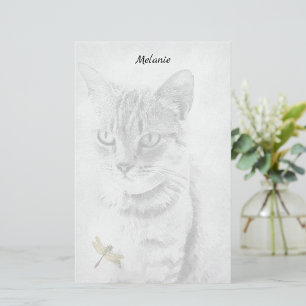 Cat and Dragonfly Stationery