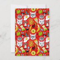 Cat and egg on red