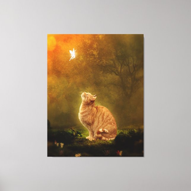 Cat And Fairy Canvas Print (Front)
