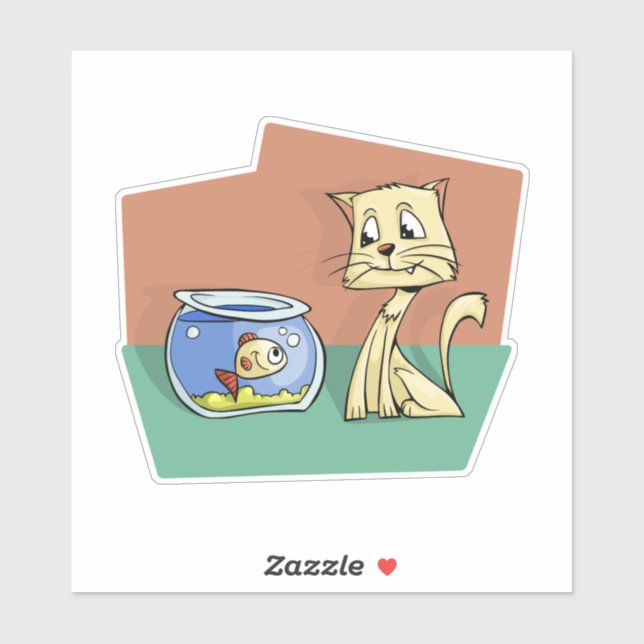 Cat and fish bowl clipart (Sheet)