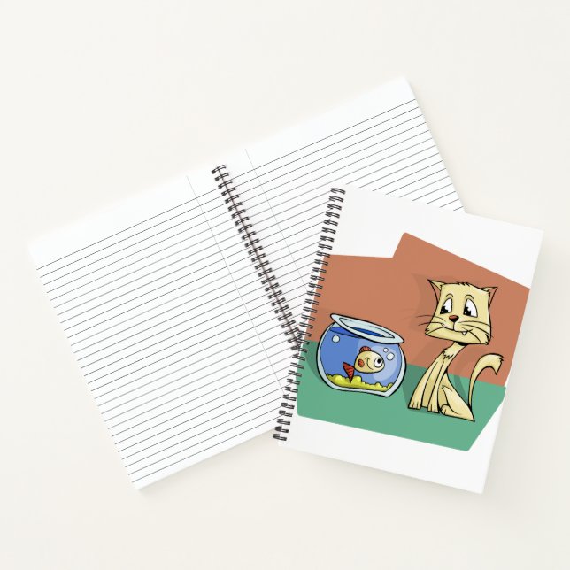 Cat and fish bowl clipart notebook (Inside)