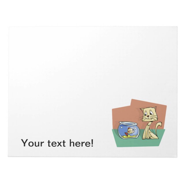 Cat and fish bowl clipart notepad (Front)