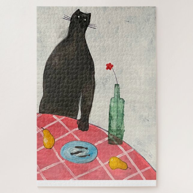 Cat and fish jigsaw puzzle (Vertical)