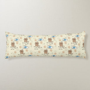 cat and fish pattern body cushion