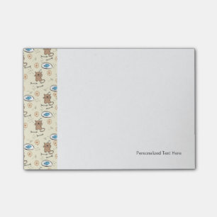 cat and fish pattern post-it notes
