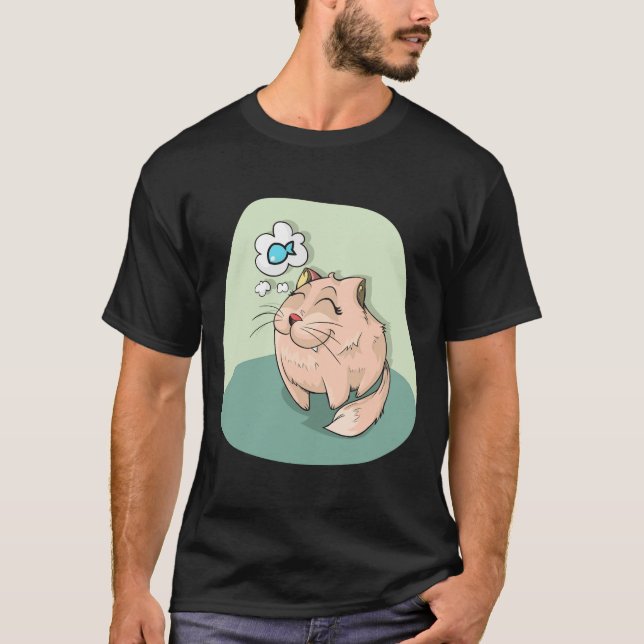 Cat And Fish T-Shirt (Front)