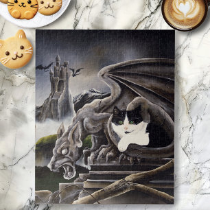 Cat and Gargoyle Jigsaw Puzzle