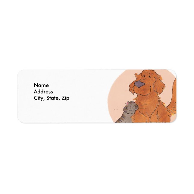 Cat and Golden Retriever / Return Address Labels (Front)
