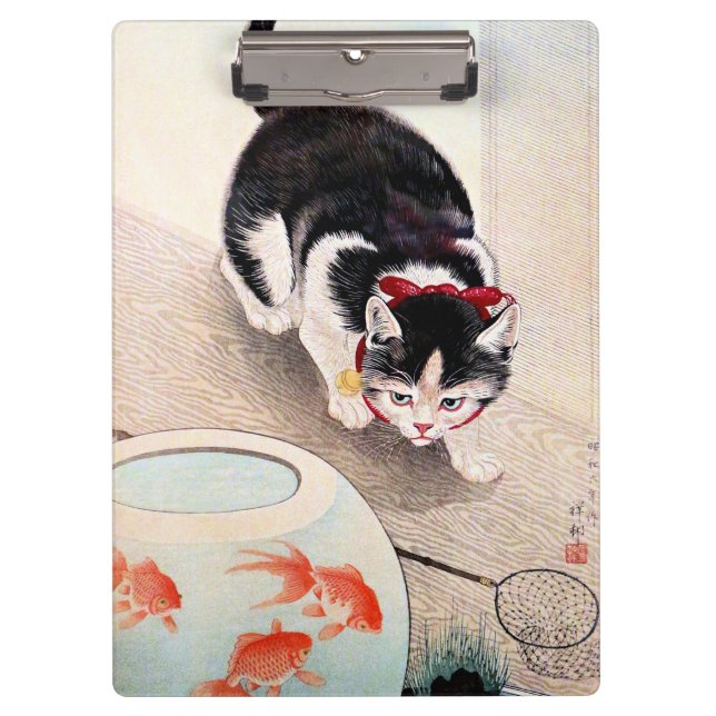 Cat and Goldfish Bowl Clipboard (Front)
