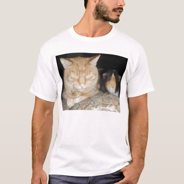 Cat And Guinea Pig T-Shirt (Front)