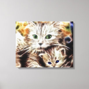 Cat and Her Kitten Wrapped Canvas