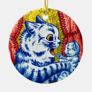 Cat and Her Kittens Ceramic Tree Decoration