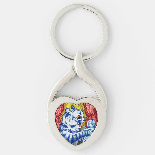 Cat and Her Kittens Key Ring (Front)