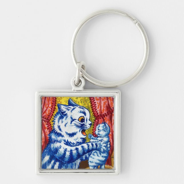 Cat and Her Kittens Key Ring (Front)