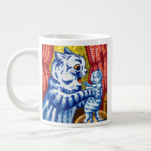 Cat and Her Kittens Large Coffee Mug