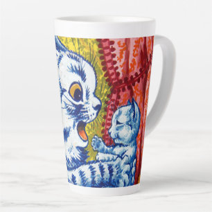 Cat and Her Kittens Latte Mug