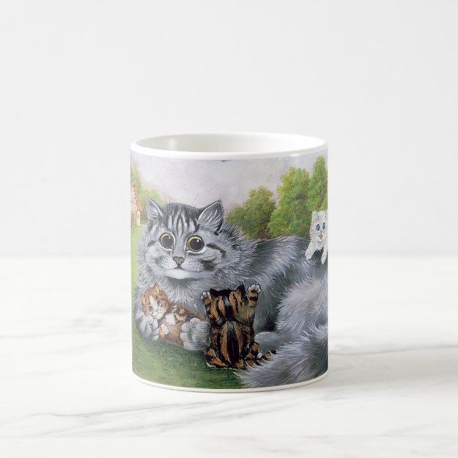 Cat and her Kittens, Louis Wain Coffee Mug (Center)