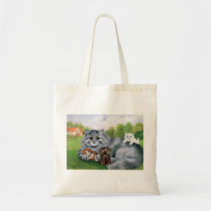 Cat and her Kittens, Louis Wain Tote Bag