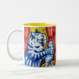 Cat and Her Kittens Two-Tone Coffee Mug