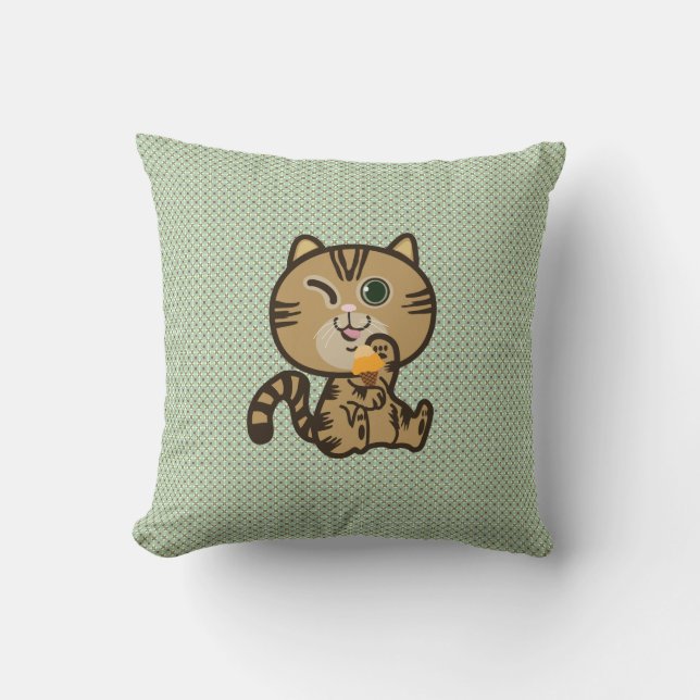cat and ice-cream cushion (Front)