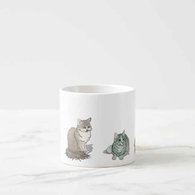 Cat and Kitten Selection Espresso Cup (Front)