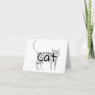 Cat and Kitten Word Cloud - Unique Blank Greeting Card