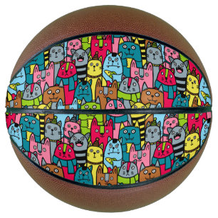 Cat and kittens basketball