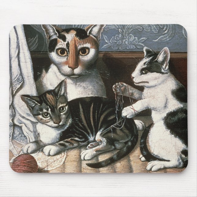 Cat and Kittens, c.1872-1883 Mouse Mat (Front)