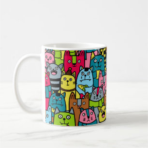Cat and kittens coffee mug