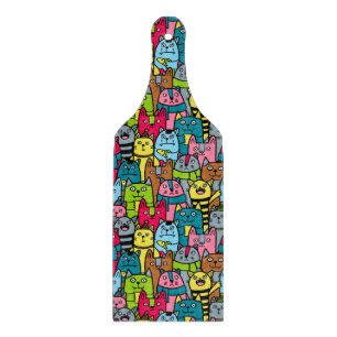 Cat and kittens cutting board