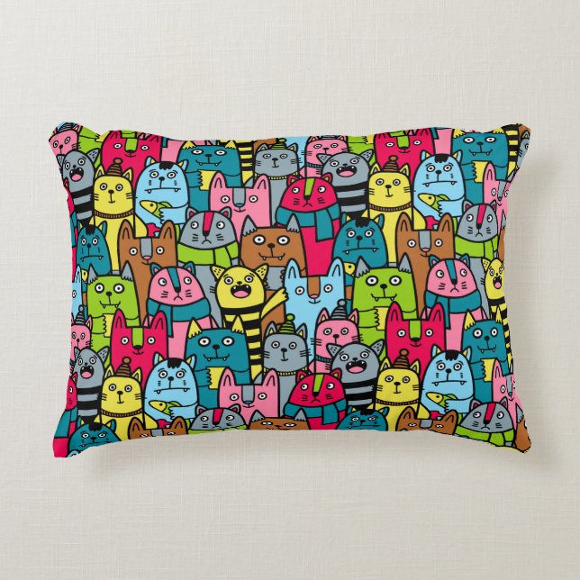 Cat and kittens decorative cushion (Front)