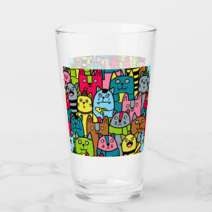 Cat and kittens glass