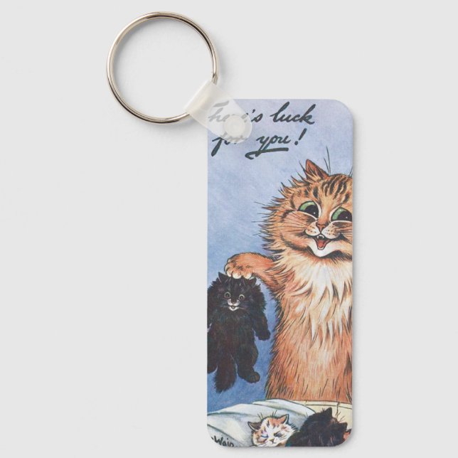 Cat and Kittens, Louis Wain Key Ring (Front)