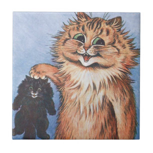 Cat and Kittens, Louis Wain Tile