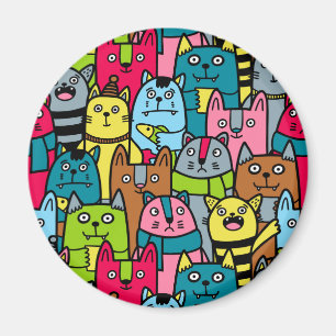 Cat and kittens magnet