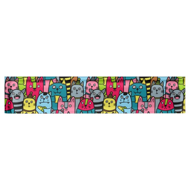 Cat and kittens nameplate (Front)