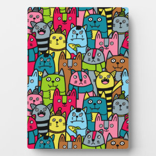 Cat and kittens plaque