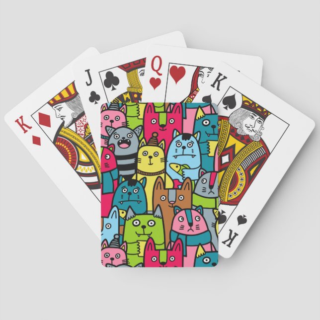 Cat and kittens playing cards (Back)
