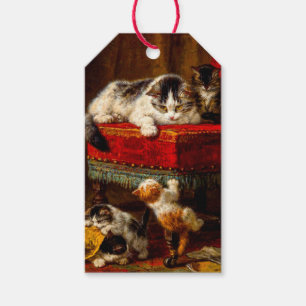 Cat and Kittens Playing with Chair Gift Tags