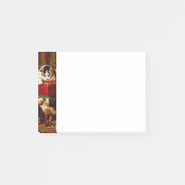 Cat and Kittens Playing with Chair Post-it Notes (Front)