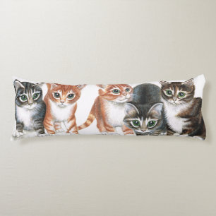 cat and kittens reversable body cushion