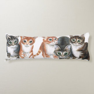 cat and kittens reversable body cushion