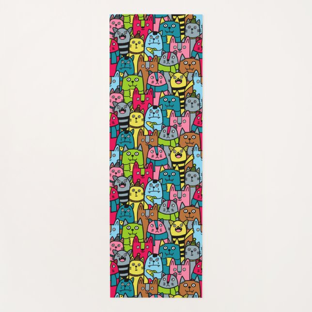 Cat and kittens yoga mat (Front)