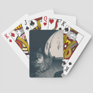 Cat and Lamp Noir Style Photograph Playing Cards