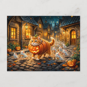 Cat and Mice Halloween City Walk Postcard