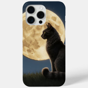 cat and moon iPhone 15 Pro Max Cases