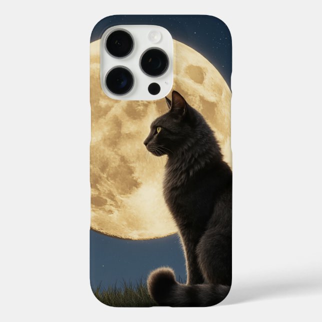 Cat and Moon Phone Case (Back)