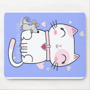 Cat And Mouse Best Friends, Funny Cat Kitten Gift Mat