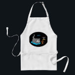 Cat and Mouse Celebrating Hanukkah - Standard Apron<br><div class="desc">This design features a brown mouse giving a grey kitten a wrapped gift. A menorah with candles is glowing in the dark. The kitten is laying on a pillow. The year 2012 is printed on the top of this design. Available in assorted sizes and colours.</div>