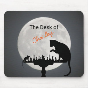 Cat and Mouse Chess Full Moon Mat
